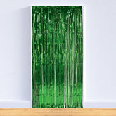 Green Metallic Fringe Curtain