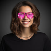 LED Pink Slotted Glasses
