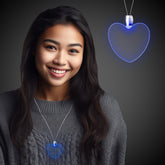 Blue LED Heart Pendant Necklaces