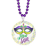 Mardi Gras Mask Medallion Bead Necklaces