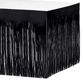 Black Metallic Fringe Table Skirt