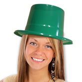 Green Plastic Top Hats