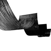 Black Metallic Fringe Ceiling Curtain