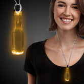 Amber LED Round Bottle Pendant Necklaces