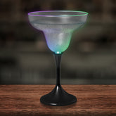LED 10 oz. Frosted Margarita Glass Black Stem