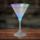 LED 7 oz. Frosted Martini Glass With White Stem