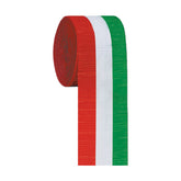 Red, White & Green Crepe Paper Streamer
