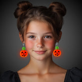 LED Pumpkin Clip-On Earrings