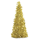 Gold Tinsel Tree 10" Centerpiece