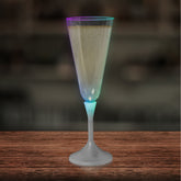 LED 7 oz. Clear Champagne Glass White Stem