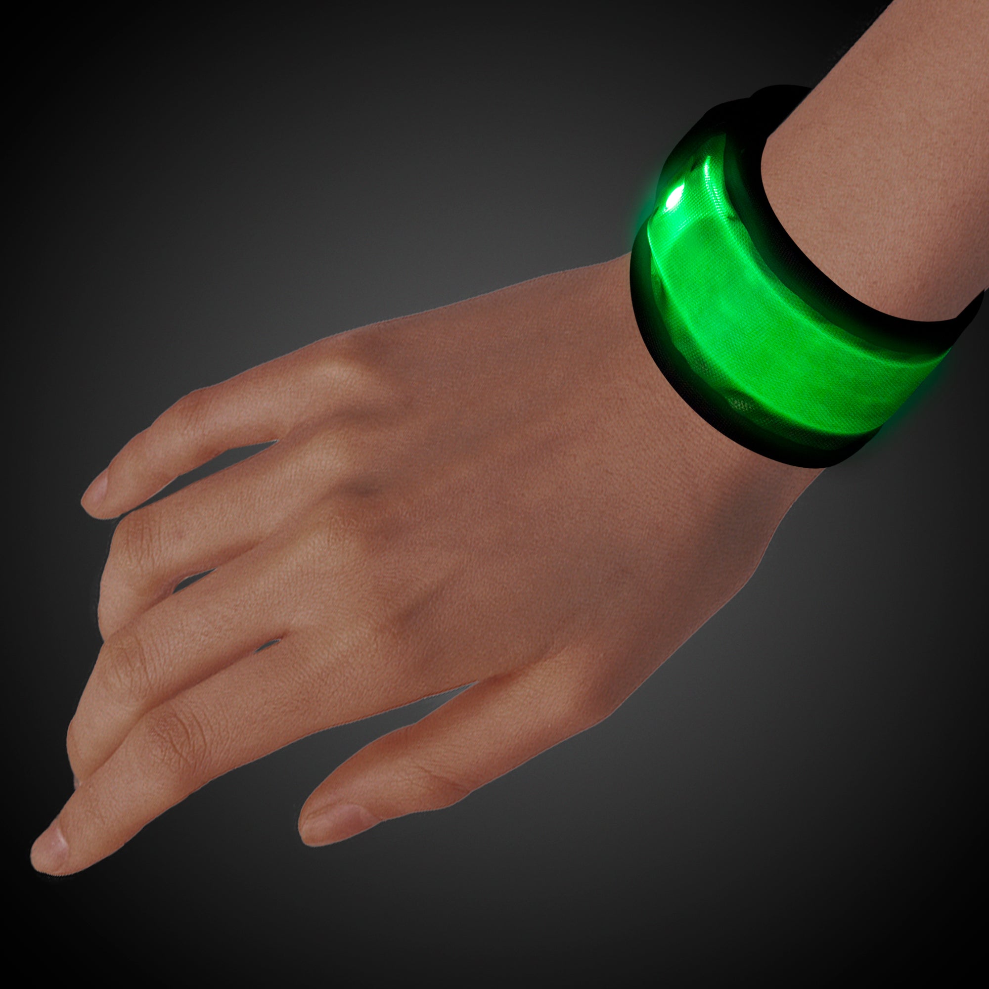 LED Green Slap Bracelet - Green