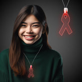 Red LED Ribbon Pendant Necklaces