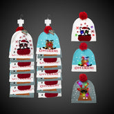 LED Christmas Knit Beanies Retail Hanging Display