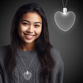 White LED Heart Pendant Necklace