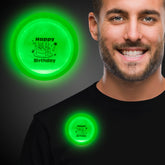 Happy Birthday Green Glow Badge