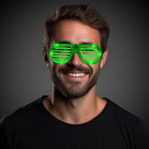 LED Green Slotted Glasses