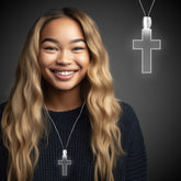 White LED Cross Pendant Necklace