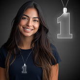 LED White #1 Pendant Necklace