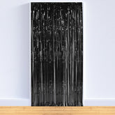 Black Metallic Fringe Curtain