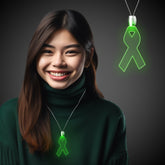 Green LED Ribbon Pendant Necklace