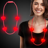 LED Jumbo Heart Bead Necklaces