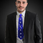 LED Blue Sequin Necktie