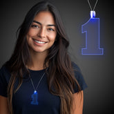 LED Blue #1 Pendant Necklace