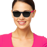 Neon Pink Retro Sunglasses