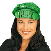 Green Sequin Newsboy Cap