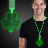 LED Shamrock Pendant Necklace