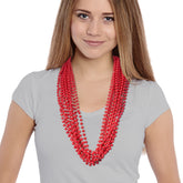 Red 33" 7mm Bead Necklaces