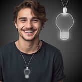 White LED Light Bulb Pendant Necklace