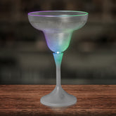 LED 10 oz. Frosted Margarita Glass White Stem