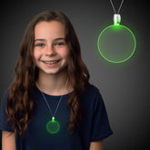 Green LED Circle Pendant Necklace