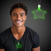 Green LED Star Pendant Necklace