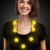 LED Yellow Ball Necklace