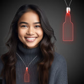 Red LED Bottle Pendant Necklaces