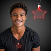 Red LED Star Pendant Necklace