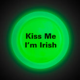 Kiss Me I'm Irish Green Glow Badge