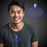 Blue LED Oval Pendant Necklaces