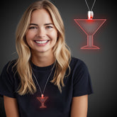 Red LED Martini Pendant Necklace