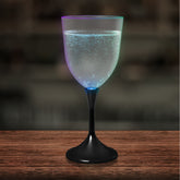 LED 10 oz. Frosted Wine Glass Black Stem