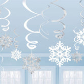 Snowflake Metallic Swirl Decorations