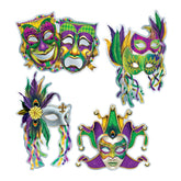 Mardi Gras Metallic Masks Cutouts