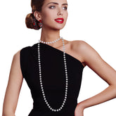 White 60" Pearl Bead Necklace