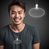 White LED Oval Pendant Necklace