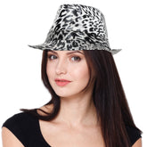 Leopard Print Fedora Hat