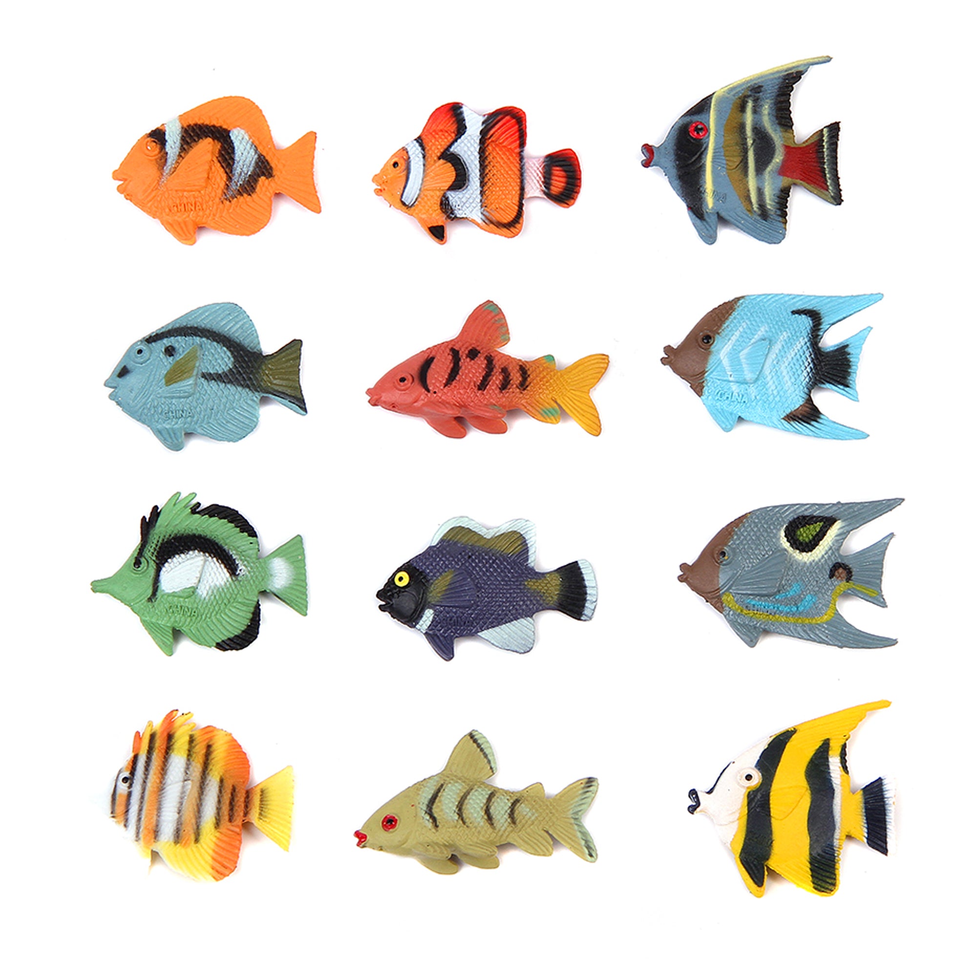 fake fish and poles Tropical Fish Toy Figures
