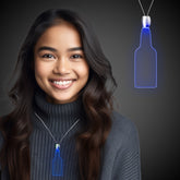Blue LED Bottle Pendant Necklaces