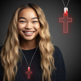 Red LED Cross Pendant Necklace